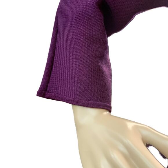JM Collection Purple Embellished 3/4 Sleeve Cardigan Sz Petite Sm Classy Glam - Picture 5 of 12